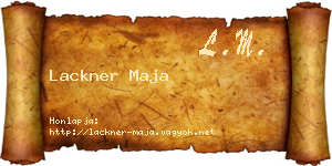 Lackner Maja névjegykártya